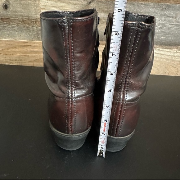 Laredo Long Haul Leather Black Cherry Zip Short Western Boot 62008 Men Sz 9.5 EW - Picture 4 of 9